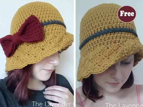 Vintage Crochet Hat Patterns, Free Crochet Cloche Hat Patterns For Women, Crochet Cloche Hat Free Pattern, Free Crochet Hat Patterns For Women, Vintage Hat Pattern, Crochet Hats Pattern, Cloche Hat Crochet, Crochet Cafe, Cloche Hat Pattern