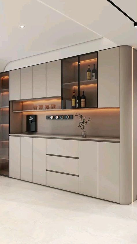 Crockery Cabinet Design, Decor Garden Ideas, Kitchen Wardrobe Design, Kitchen Cabinetry Design, Kitchen Design Color, Kabinet Dapur, Kitchen Cupboard Designs, Modern Kitchen Cabinet Design, تصميم للمنزل العصري