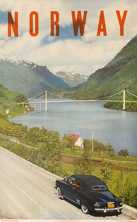 Norway | David Pollack Vintage Posters Norway Aesthetic, Museum Movie, Children's Book Week, Grad Trip, United Air, Masterpiece Theater, Western Photography, Poland Travel, Ski Posters