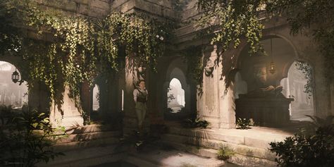 ArtStation - Overgrown Temple, Dennis Houwers Overgrown Temple, Flower Kingdom, Minecraft Base, Landscape Reference, The Wild West, The Monks, Book Dragon, Camp Half Blood, Zbrush