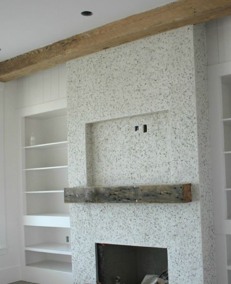 Tabby Fireplace, Tabby Concrete, Beach Fireplace, Log Burner Fireplace, Stucco Fireplace, Coastal South Carolina, Wooden Fireplace, Double Sided Fireplace, Concrete Fireplace