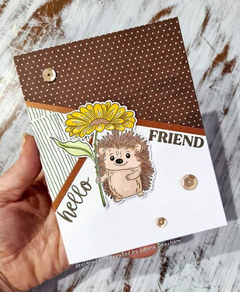 Fractured Cards, Hedgehog Cards, Thoughtful Cards, Kindness Ideas, Hedge Hog, Animal Themes, Wrapping Presents, Operation Christmas, Unity Stamps