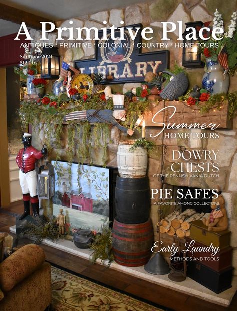 A Primitive Place Magazine, Pottery Makers, Gary Chapman, Country Magazine, Primitive Colonial, Candle Sleeves, Primitive Furniture, Colonial Decor, Winter Candle