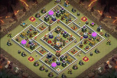 Best TH11 Anti-2 Star War Base Design | Clash of Clans Th 11 Base Clash Of Clans, Town Hall 11 Base, Clash Of Clans Base, Clash Of Clash, Layout Cv, Clash Of Clans Game, Base Design, Clash Of Clans, Town Hall