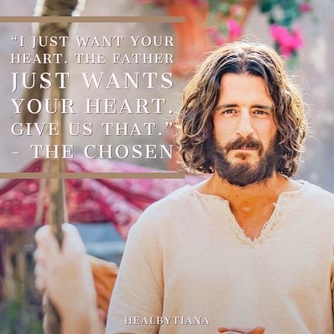 The Chosen • “I just want your heart. The Father just wants your heart. Give us that.” #thechosentvseries #jesus #christianity #bible #christian #quotes #love #faith #inspiration #positive Choose Quotes, God Is For Me, Jesus Memes, Jesus Christ Superstar, Christ Quotes, Religious Images, Christian Videos, Christian Memes, For God So Loved The World