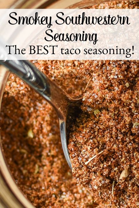 Smokey Southwestern Seasoning - The Foodie and The Fix Southwestern Seasoning Recipe, Tacos Pulled Pork, Southwestern Seasoning, Meat For Tacos, Bbq Rub Recipe, Southwest Seasoning, Homemade Spice Mix, Spice Blends Recipes, Taco Seasoning Recipe