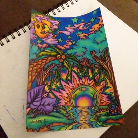 Trippy Paint Marker Art, Trippy Colored Pencil Art, Trippy Drawings Colorful, Watercolor Trippy, Trippy Landscape Art, Trippy Doodle Art, Crayon Drawing Ideas, Trippy Draw, Cool Drawings Trippy