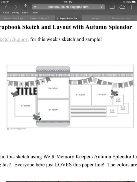 Ide Scrapbook, Scrapbook Sketches 12x12, Allison Davis, Map Sketch, Scrapbook Generation, 12x12 Scrapbook Layouts, Picture Layouts, Scrapbook Layout Sketches, Scrapbook Templates