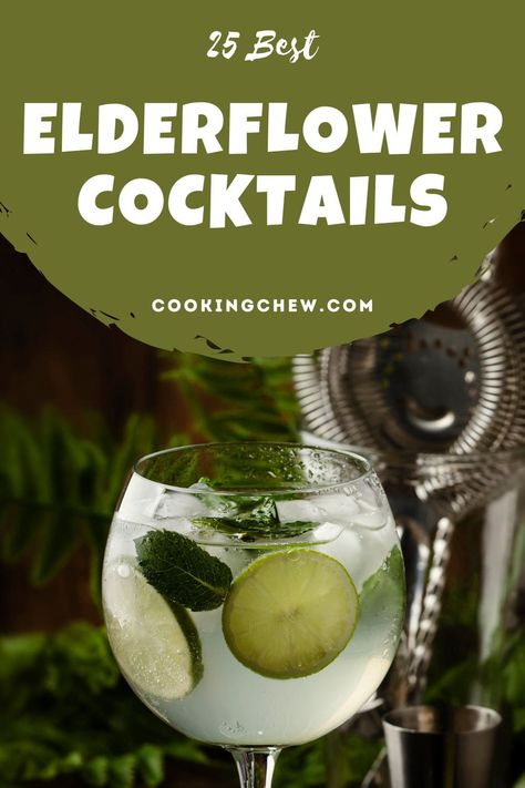 Elderflower Vodka Cocktail, Elderflower Cordial Cocktail, Cocktails With Elderflower Syrup, Cocktails With Elderflower Liquer, Drinks With Elderflower Liquor, Elderflower Liquor Cocktails, Elderflower Cocktail Recipes, Elderflower Syrup Cocktail, Elder Flower Cocktail