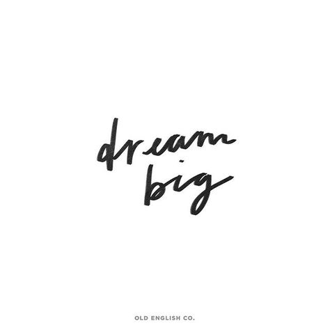 dream big. Dream Big Tattoo, 3 Word Quotes, Here Comes The Son, Typographic Quote, General Quotes, Little Things Quotes, Daily Encouragement, Typographic Print, I Know The Plans