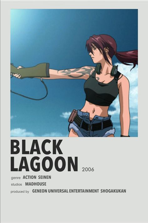 Black Lagoon Poster, Black Lagoon Manga, Animes List, Revy Black Lagoon, Relatable Illustrations, Life With A Newborn, Anime Prints, Minimalist Anime, Black Lagoon Anime