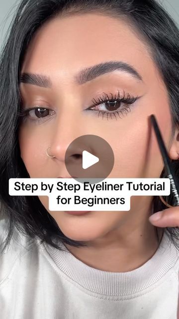 Rashna Kutwaroo on Instagram: "The most asked tutorial! I hope this is helpful, let me know if you have any questions at all in the comments🤍🤍  @sephoracollection - PRO liner 22 brush  @anastasiabeverlyhills - Mini Sultry Palette @lorealparis - Telescopic Lift Mascara   #eyeliner #eyelinertutorial #easyeyeliner #stepbystepmakeup #makeupforbeginners #eyelinertips #eyelineronpoint #eyelineronfleek #eyelinerforbeginners #makeuptipsandtricks #eyelinerhacks #wingedliner" How To Put On Eyeliner For Beginners Step By Step, Lifted Eyeliner, How To Wing Eyeliner Easy, How To Apply Eyeliner For Beginners Step By Step Simple, How To Put Eyeliner For Beginners, 2024 Eyebrows, Tight Line Eyeliner, How To Do Eyeliner For Beginners, Easy Eyeliner For Beginners