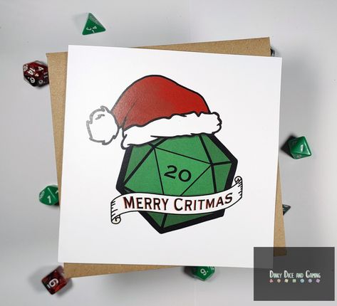 Dungeons And Dragons Christmas, Dnd Christmas, Nerdy Diy, Bloodborne Concept Art, Diy Christmas Card, Christmas Card Ideas, Colonial Christmas, Merry Christmas Images, Dnd Dice