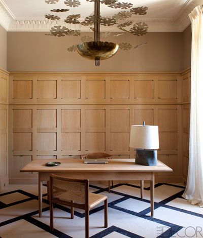 Wooden Paneling, Paneled Walls, Pierre Yovanovitch, The Ceiling, Home Office Design, Floor Design, Cheap Home Decor, Elle Decor, Reading Nook