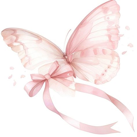 Coquette Frame, Coquette Butterfly, Coquette Watercolor, Angel Wings Flower, Watercolor Ribbon, Butterfly Chandeliers, Logo Online Shop, Butterfly Aesthetic, Wings Butterfly