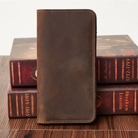 Leather Wallets For Men, Minimalist Leather Wallet, Leather Long Wallet, Wallets For Men, Id Design, Wallet For Men, Leather Wallets, Animal Skin, Leather Wallet Mens