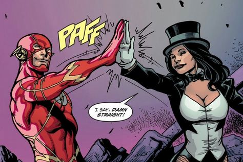 Flash and Zatanna high five Batman And Zatanna, Zattana Dc, Zatanna And Batman, Constantine And Zatanna, Zatanna And Constantine, Zatanna Zatara, Zatanna Dc Comics, Justice League Dark, John Constantine