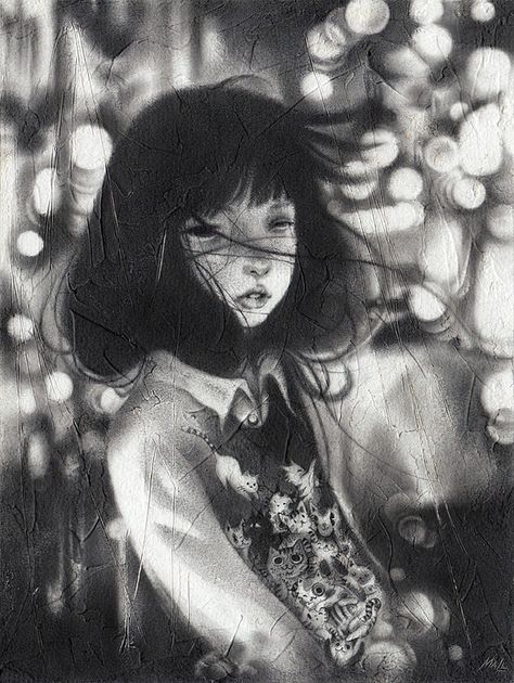 After Dark | by May Ann Licudine Art After Dark, Art Charcoal, Japanese Illustration, Creative Drawing, Art Website, Illustration Artists, After Dark, Pretty Art, Graphic Poster