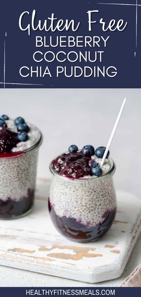 Delicious Gluten Free Blueberry Coconut Chia Pudding is creamy, satisfying, and filled with sweet, juicy blueberries. It’s so easy to make and comes together quickly. A nutritious, gluten-free, vegan breakfast that’s perfect for busy mornings! Blueberry Coconut Chia Seed Pudding, Blueberry Chia Seed Pudding, Coconut Chia Seed Pudding, Vegetarian Brunch, 2023 Recipes, Fitness Meals, Seed Recipes, Coconut Chia Pudding, Vegan Breakfasts