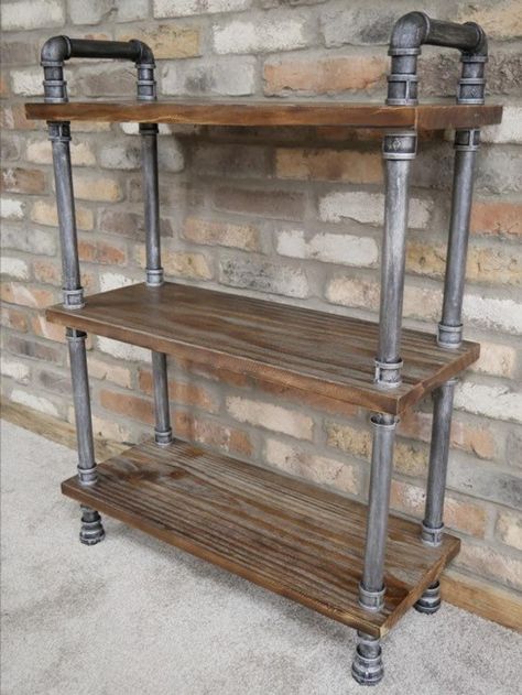 Pipe Furniture Farmhouse, Rolling Industrial Shelves, Pipe Furniture Wall Shelves, Black Iron Pipe Shelves, Pipe And Wood Shelves, Gas Pipe Shelves, Galvanized Pipe Shelves, Steel Pipe Shelving, Metal Pipe Shelves