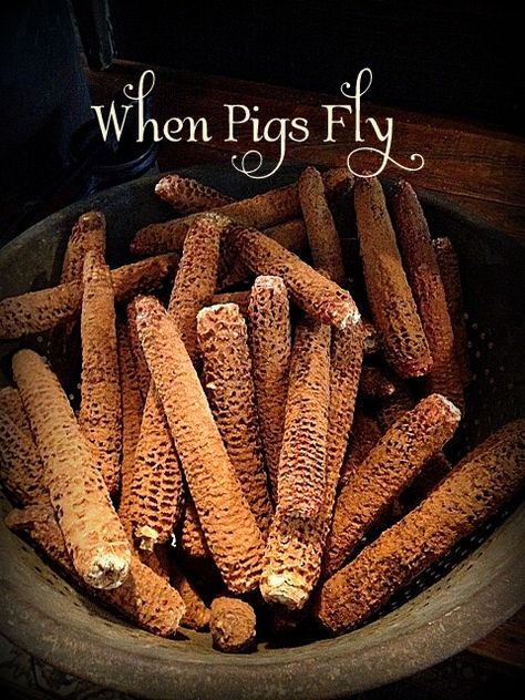 Corncob Crafts, Fall Open House, Fall Primitives, Primitive Fall Crafts, Primitive Autumn, Prim Crafts, Primitive House, When Pigs Fly, Tile Counters