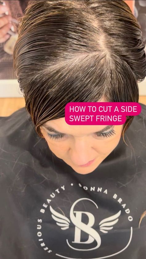 Diy Side Swept Bangs, Side Swept Fringe, Short Side Bangs, Swept Fringe, Face Framing Bangs, How To Cut Bangs, Long Face Hairstyles, Fringe Bangs, Short Hairstyles For Thick Hair