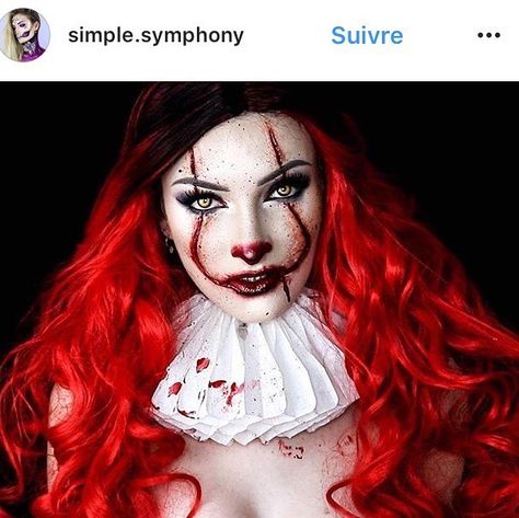 Pennywise by @simple.symphony Scary Halloween Makeup Ideas, Creepy Clown Makeup, Maquillage Halloween Simple, Scary Halloween Makeup, Blood Makeup, Bio Products, Halloween Makeup Witch, Halloween Makeup Clown, Scary Clown Makeup