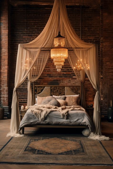 Eclectic Bedroom Ideas | Eclectic Home Ideas Ceiling Canopy Bedroom, Canopy Bed Ideas For Adults Diy, Gatsby Bedroom, Eclectic Interior Design Luxury, Tulum Bedroom, Bedroom Ideas Eclectic, Whimsical Bedroom Adult, Goddess Bedroom, Malaysia House