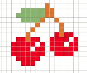 Cherries Cross Stitch Pattern, Cross Stitch Cherry, Cherry Cross Stitch Pattern, Miniature Cross Stitch, Cherry Cross Stitch, Fruit Cross Stitch, Cross Stitch Mini Patterns, Mini Cross Stitch Patterns Miniatures, Mini Cross Stitch Patterns