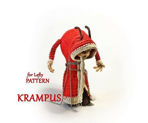 Krampus Doll, Merry Krampus, Creepy Toys, Goth Christmas, Gift For New Year, Horror Gifts, Crochet Needlework, Crochet Halloween, Halloween Crochet Patterns