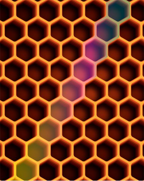 Honeycomb Pattern Design created in #adobe #illustrator Idea from Deke McClelland's tutorial about appearance panel inside #Illustrator Geometry In Nature, Honeycomb Design, Honeycomb Pattern, Pattern Ideas, Art 3d, Diy Pattern, Free Downloads, Game Assets, Pattern Art