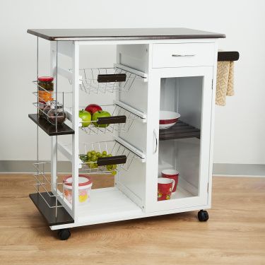 Tranzit Rectangular Wood Kitchen Trolley | Multicolour | Wood Kitchen Trolley Design, Trolley Design, Kitchen Storage Trolley, Crockery Cabinet, Small Kitchen Tables, Kitchen Modular, Island Table, Kitchen Island Table, Kitchen And Pantry