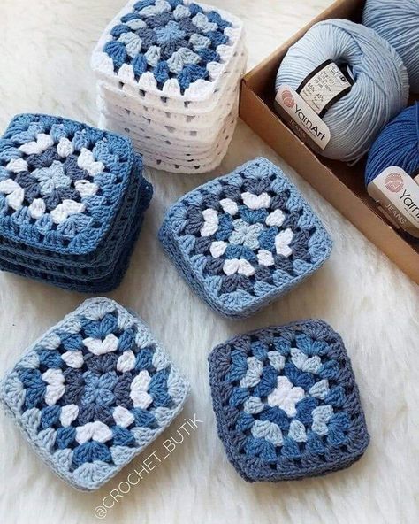 Crocheted Squares, Twine Crafts, Mode Crochet, Easy Crochet Blanket, Crochet Granny Square Blanket, Crochet Blocks, Crochet Square Patterns, Crochet Motifs, Granny Square Crochet Pattern