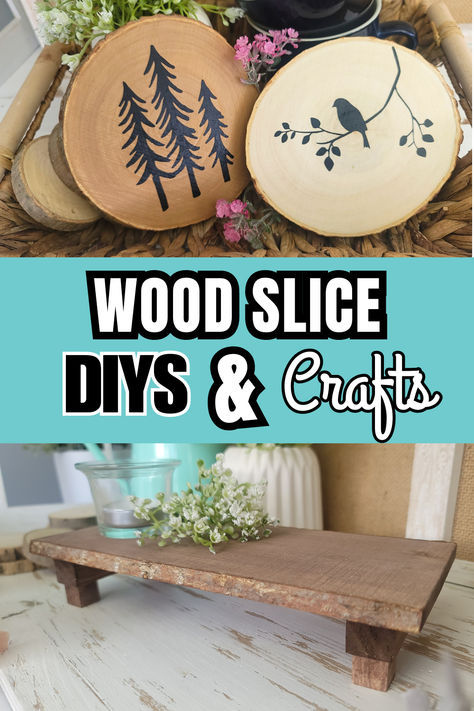 Get crafty with these quick and budget-friendly rustic DIYS! Turn Dollar Tree's wooden slices into stunning decor pieces in just 5 minutes! 3 Inch Wooden Circle Crafts, Tree Slices Ideas, Wooden Discs Ideas, Wood Circle Crafts, Diy Pathway, Circle Crafts, Winter Activity, Wood Slice Crafts, Tree Slices