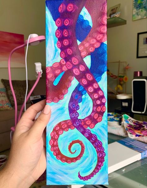 Octopus Painting, Underwater Painting, Bradenton Florida, Gcse Art Sketchbook, Mermaid Painting, Octopus Art, Paint Nite, Social Art, Shop Artwork