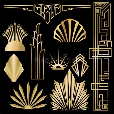 Pharonic Design, Tavern Basement, Art Deco Design Graphics, Art Deco Graphics, Art Deco Motif, Art Deco Elements, Art Deco Artwork, Art Deco Shapes, Art Deco Inspiration