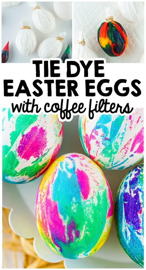 Coffee Filter Easter Eggs, Tie Dye Easter Eggs, Arts N Crafts, Dye Easter Eggs, April Activities, Egg Coffee, Egg Wrap, Coffee Filter Crafts, Fun Easter Crafts