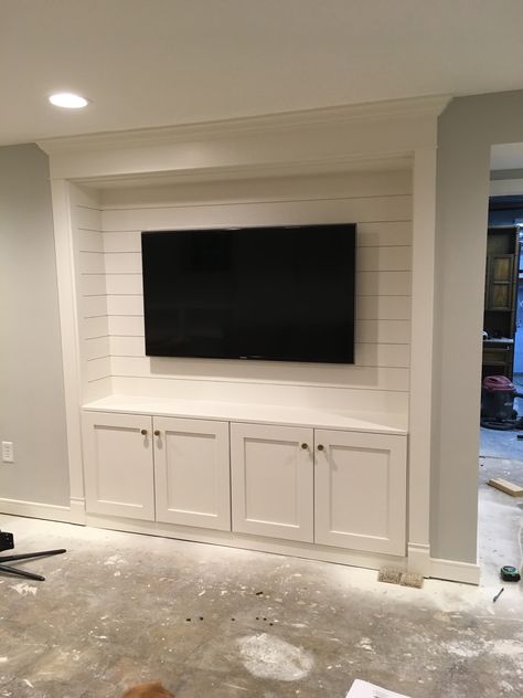 Tv Niche Ideas, Basement Tv Wall Ideas, Tv Niche, Basement Tv Rooms, Built In Tv Cabinet, Built In Tv Wall Unit, Built In Wall Units, Tv Nook, Living Room Nook