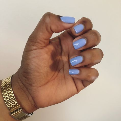 Light Blue Nails On Dark Skin, Summer Nails Dark Skin, Short Nails Dark Skin, Light Blue Manicure, Short Nails Dark, Nail Designs For Dark Skin, Shades Of Blue Nails, Feminine Goals, Nails Dark Skin