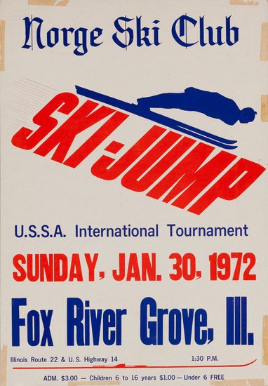 DP Vintage Posters - Norge Ski Club, Fox River Grove, Original Ski Jump Poster, 1972 Ski Club Logo, Retro Ski Poster, Jackson Hole Skiing, Ski Jump, Ski Party, Tri Delt, Vintage Ski Posters, Ski Poster, Ski Mountain