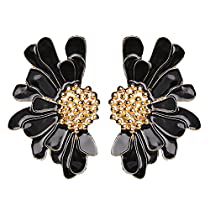 Check this out! Luxury Vintage Flower Shaped Earrings, Luxury Flower-shaped Cluster Earrings For Formal Occasions, Luxury Cubic Zirconia Flower-shaped Earrings, Glamorous Gold Flower-shaped Earrings, Elegant Black Flower-shaped Earrings, Womens Earrings Studs, All Hairstyles, Daisy Earrings, Rose Jewelry