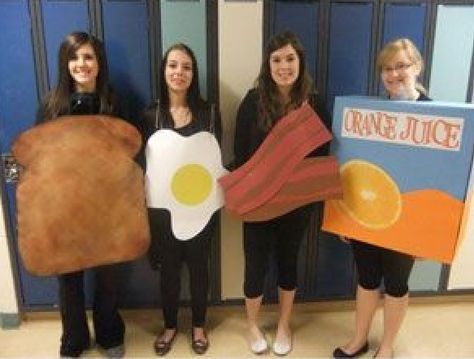 Breakfast Idea Halloween Costume! Breakfast Costume, Halloween Kostüm Baby, Bad Halloween Costumes, Modest Halloween Costumes, Best Friend Costumes, Pinterest Famous, Amazing Halloween Costumes, Best Friend Halloween Costumes, Food Costumes