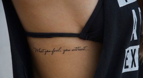 Rib Tattoos For Women Quotes, Rib Tattoo Quotes, Side Tattoos Women, Rib Tattoos For Women, Small Quote Tattoos, Meaningful Tattoos For Women, Hip Tattoos Women, Inspiration Tattoos, Arm Tattoos For Women