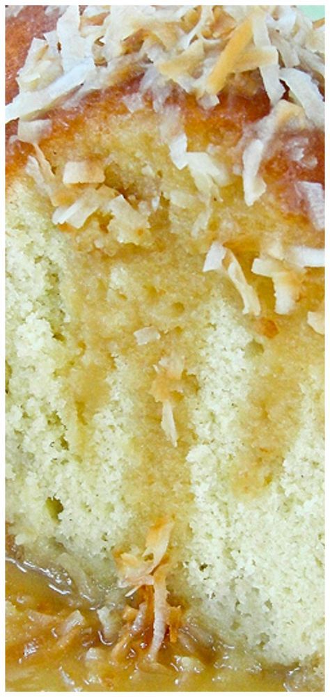 Tunnel Cake, Coconut Quick Bread, Coconut Pineapple Cake, Bahamian Food, Rum Cake Recipe, Coconut Syrup, Savory Cakes, Cake Bakery, Pound Cakes