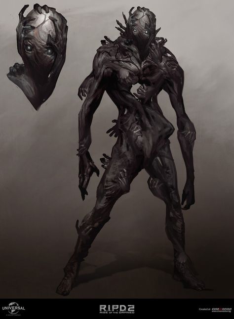 ArtStation - R.I.P.D. 2: Rise of the Damned concept art - Cinemotion & Universal Universal Monsters Art, Lovecraft Monsters, Dark Creatures, Humanoid Creatures, Creature Artwork, Alien Concept Art, Monster Concept Art, Alien Creatures, Alien Art