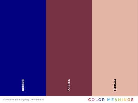 27 Colors That Go With Burgundy (Color Palettes) - Color Meanings Blue And Burgundy Color Pallets, Colors That Compliment Burgundy, Burgundy And Denim Outfit, Burgundy Pallete Color, Burgundy Color Palettes, Burgundy Couch, Blue And Cream Bedroom, Burgundy Colour Palette, Neutral Wall Colors