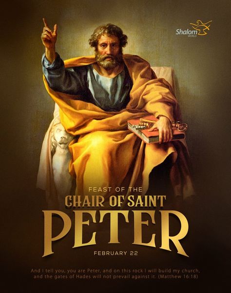 And I tell you, you are Peter, and on this rock I will build my church, and the gates of Hades will not prevail against it. (Matthew 16:18)  #ShalomWorldTV #StPeter #FeastoftheChairofStPeter #ChairofStPeter #GatesofHeaven Pubmats Ideas, Easter Videos, Catholic Wallpaper, Friend Of God, Matthew 16, Mother Mary Images, Tanaman Indoor, Graphic Design Infographic, My Church