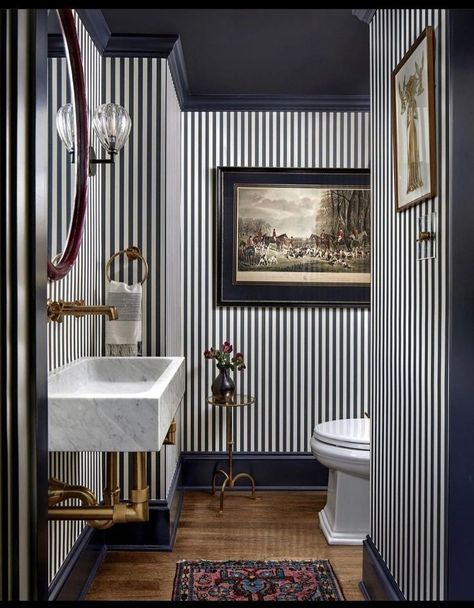 Bathroom Board And Batten, Transitional Powder Room, Powder Room Design, Bathroom Design Inspiration, Board And Batten, Bathroom Wallpaper, Dream House Decor, House Inspo, Bathroom Inspiration