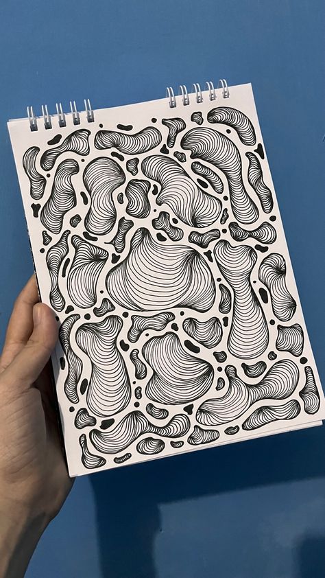 Doodle line art Types Of Lines Art Drawing, Line Pattern Drawing, Psychadelic Art Patterns, How To Draw Line Art, Fineliner Art Doodles, Art Doodle Ideas, Texture Drawing Ideas, Digital Doodle Art, Line Art Doodles