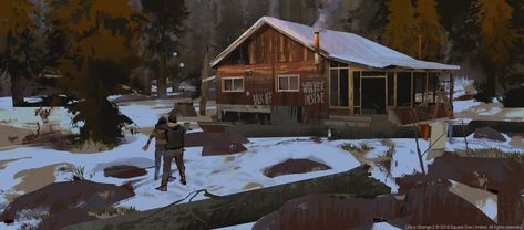 Life is Strange 2 concept art, Edouard Caplain on ArtStation at https://www.artstation.com/artwork/4bGZ4q Life Is Strange 2, Life Is Strange 3, Snow House, Thumbnail Sketches, Concept Art World, Game Concept Art, Visual Development, Life Is Strange, Environment Concept Art